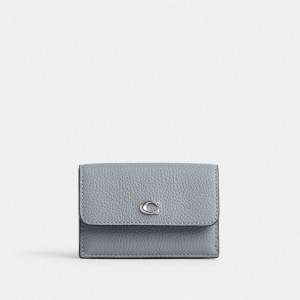 Coach Essential Mini Trifold Women Small Wallets Grey Blue | UAE_CH99791