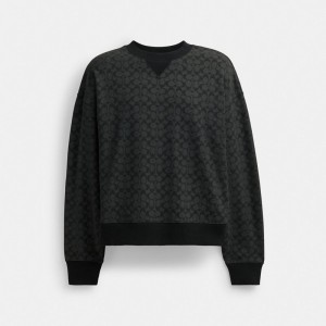 Coach Essential Signature Crewneck Signature Men T Shirts Dark Grey | UAE_CH56021