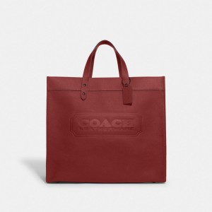 Coach Field 40 With Badge Women Tote Bag Red | UAE_CH25180