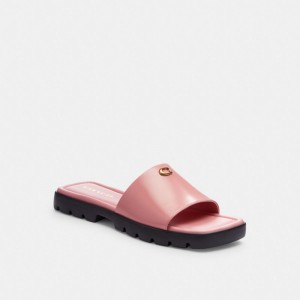 Coach Florence Leather Women Sandals Pink | UAE_CH29375