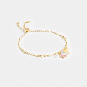 Coach Garden Charms Slider Women Bracelets Gold | UAE_CH85075