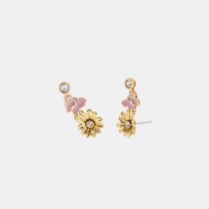 Coach Garden Charms Stud Women Earrings Gold | UAE_CH99404