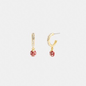 Coach Garden Ladybug Drop Women Earrings Gold | UAE_CH56067