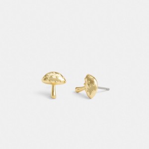 Coach Garden Mushroom Stud Women Earrings Gold | UAE_CH39519