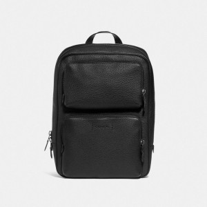 Coach Gotham Pebbled Leather Men Backpacks Black | UAE_CH10752
