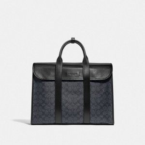 Coach Gotham Portfoli In Signature Canvas Copper Men Briefcase Black | UAE_CH41957