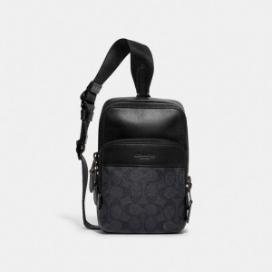 Coach Gotham Sling Pack 13 In Signature Men Backpacks Grey | UAE_CH25794
