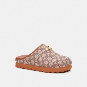 Coach Hadley In Signature Textile Jacquard Cocoa Women Loafers Rose | UAE_CH12529