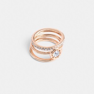 Coach Halo Tea Set Women Ring Gold | UAE_CH61909