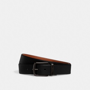 Coach Harness Buckle Cut To Size Reversible Belt 38 Mm Men Belts Black | UAE_CH23468