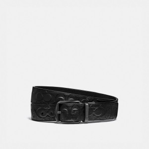 Coach Harness Buckle Cut To Size Reversible Belt 38 Mm Men Belts Black | UAE_CH43925