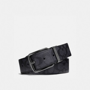 Coach Harness Buckle Cut To Size Reversible Belt 38 Mm Men Belts Grey / Black | UAE_CH81473