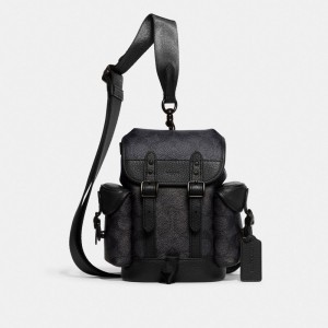 Coach Hitch 13 In Signature Canvas Signature Men Backpacks Grey | UAE_CH81930