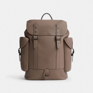 Coach Hitch Polished Pebble Leather Women Backpacks Dark Grey | UAE_CH45592
