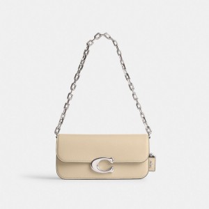 Coach Idol 23 Women Shoulder Bags Silver / White | UAE_CH48261