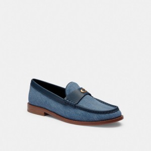 Coach Jolene Indigo Denim Women Loafers Indigo Blue | UAE_CH63372