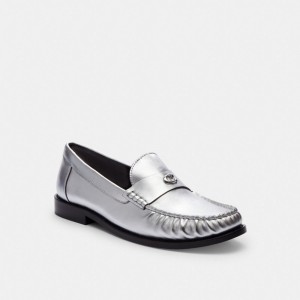 Coach Jolene Women Loafers Silver | UAE_CH22935