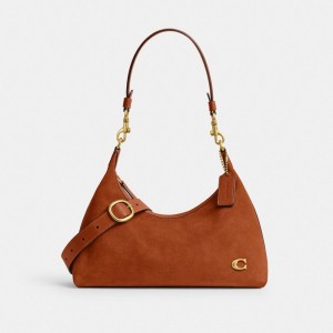Coach Juliet Brass Women Shoulder Bags Brown | UAE_CH90848