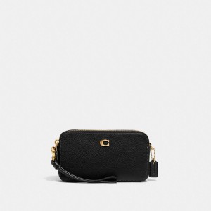 Coach Kira Polished Pebble Leather Women Crossbody Bags Black | UAE_CH63445