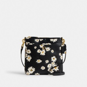 Coach Kitt Messenger With Floral Print Brass Women Crossbody Bags Multicolor | UAE_CH66288