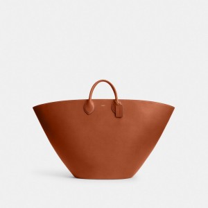 Coach Large Basket Brass Women Tote Bag Brown | UAE_CH71954