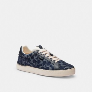 Coach Lowline Low Top In Signature Denim Denim Men Sneakers Blue | UAE_CH16739