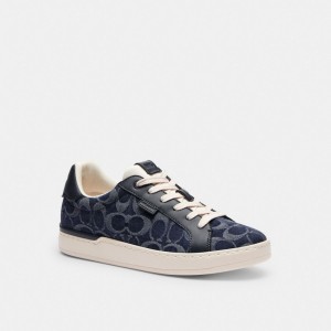 Coach Lowline Low Top In Signature Denim Denim Women Sneakers Blue | UAE_CH36449