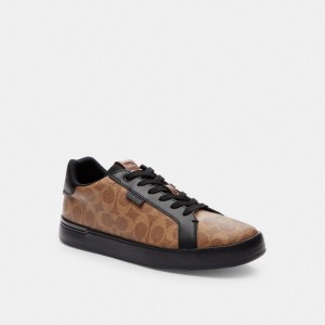 Coach Lowline Low Top In Signature Men Sneakers Brown / Black | UAE_CH51403