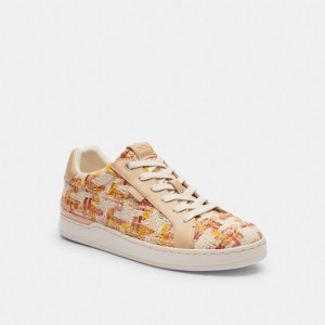Coach Lowline Low Top Neutral Women Sneakers White / Pink | UAE_CH55421