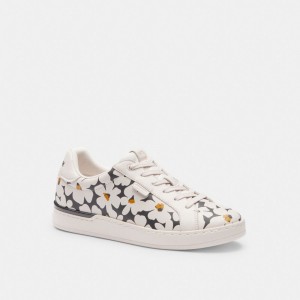 Coach Lowline Low Top With Floral Print Chalk Women Sneakers Multicolor | UAE_CH75766