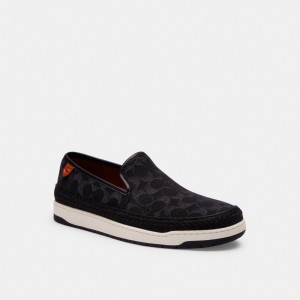 Coach Miles In Signature Denim Denim Men Espadrille Black | UAE_CH56798