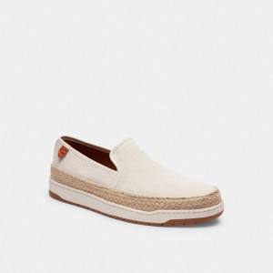 Coach Miles In Signature Jacquard Chalk Men Espadrille White | UAE_CH74533