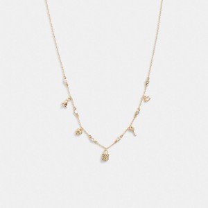 Coach Mini Iconic Charm Women Necklace Gold | UAE_CH81057