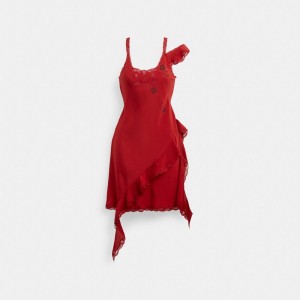 Coach Mini Ruffle Women Dress Red | UAE_CH16688