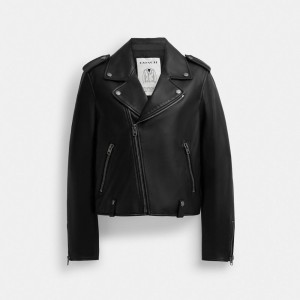 Coach Moto Women Jackets Black | UAE_CH67402