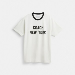 Coach New York Men T Shirts White | UAE_CH95601