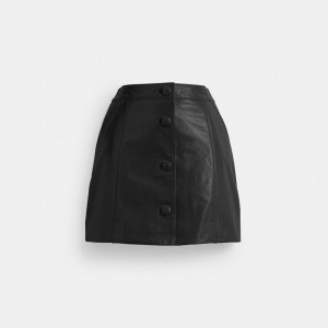 Coach Patent Leather Mini Women Skirt Black | UAE_CH34965