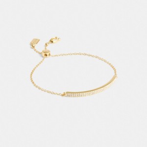 Coach Pavé Bar Slider Women Bracelets Gold | UAE_CH52910