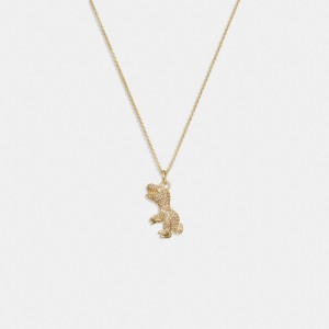 Coach Pavé Rexy Women Necklace Gold | UAE_CH62693
