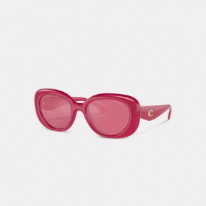 Coach Pillow Tabby Round Magenta Women Sunglasses Pink | UAE_CH62455