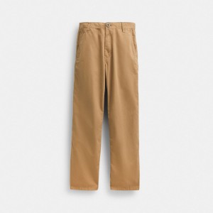 Coach Regenerative Cotton Trousers Men T Shirts Khaki | UAE_CH55944