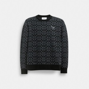 Coach Rexy Signature Men Sweaters Black | UAE_CH38006
