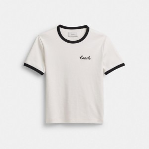 Coach Ringer Women T Shirts White | UAE_CH49307