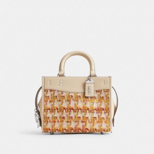 Coach Rogue 25 In Tweed Glovetanned Leather Women Handbag Multicolor | UAE_CH29193