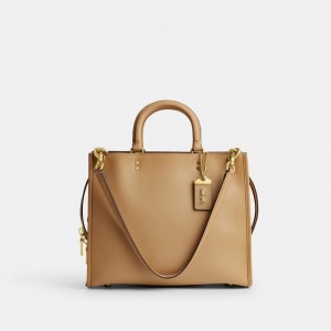 Coach Rogue Glovetanned Leather Women Handbag Beige | UAE_CH78434