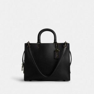 Coach Rogue Glovetanned Leather Women Handbag Black | UAE_CH28569