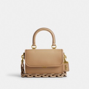 Coach Rogue Top Handle Glovetanned Leather Women Handbag Beige | UAE_CH36936
