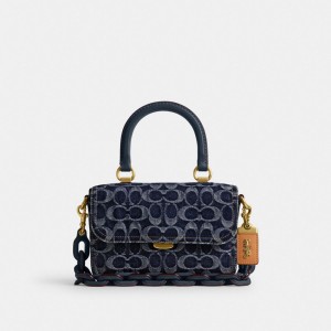 Coach Rogue Top Handle In Signature Denim Denim Women Handbag Blue | UAE_CH49090