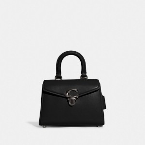 Coach Sammy Top Handle 21 Calf Leather Women Crossbody Bags Black | UAE_CH68761