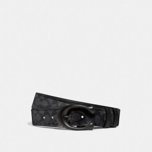 Coach Sculpted C Buckle Cut To Size Reversible Belt 40 Mm Men Belts Black / Grey | UAE_CH55705